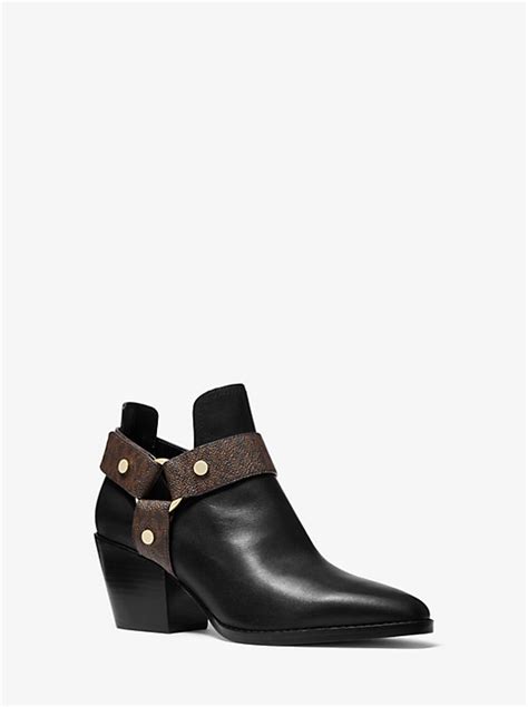 Pamela Leather and Logo Ankle Boot 